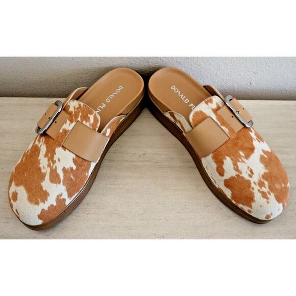 Donald Pliner Women's Sz 7M Natural Tan Fiona Leather Upper Slip-On Clogs $198 - Picture 5 of 8